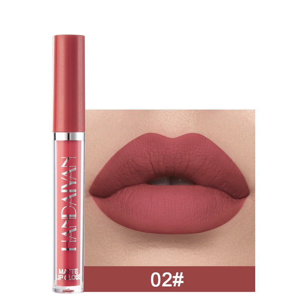 Handaiyan Matte Lip Glaze Liquid Lipstick Mini Tube Lip Gloss Waterproof Non Stick Cup Lip Gloss Genuine-4cb4b104d28b400ca2a6ae9ec28e9262