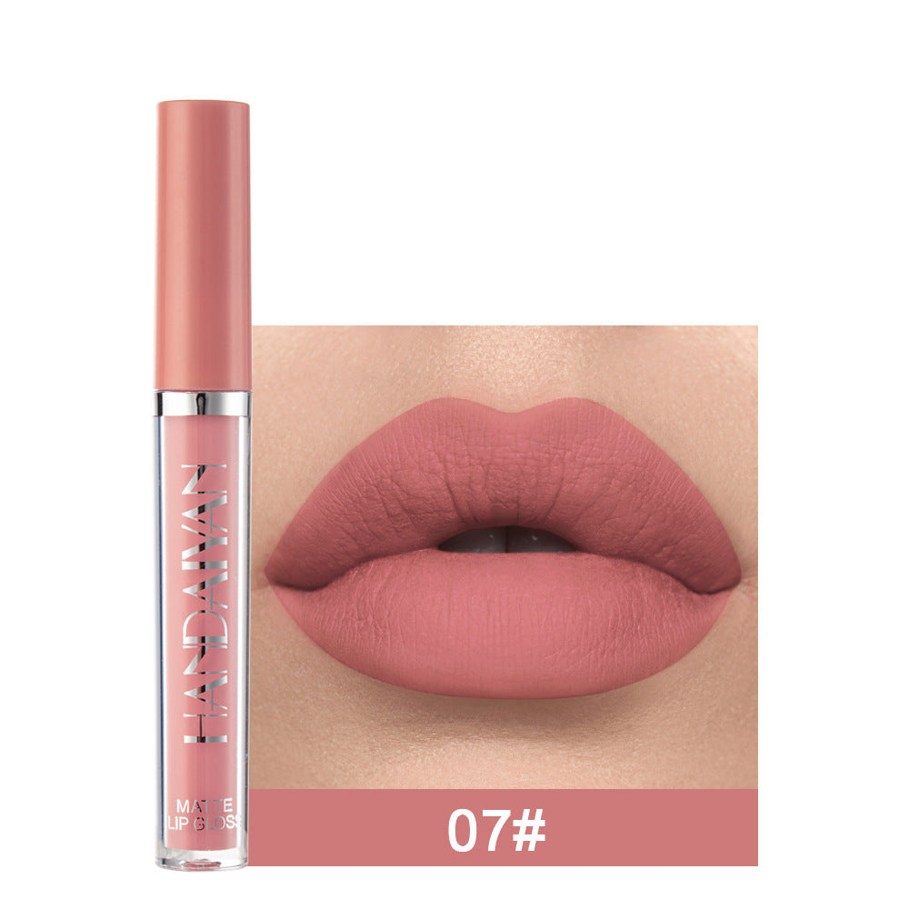 Handaiyan Matte Lip Glaze Liquid Lipstick Mini Tube Lip Gloss Waterproof Non Stick Cup Lip Gloss Genuine-71dc363a207bee2aad355cc52a0bdf8