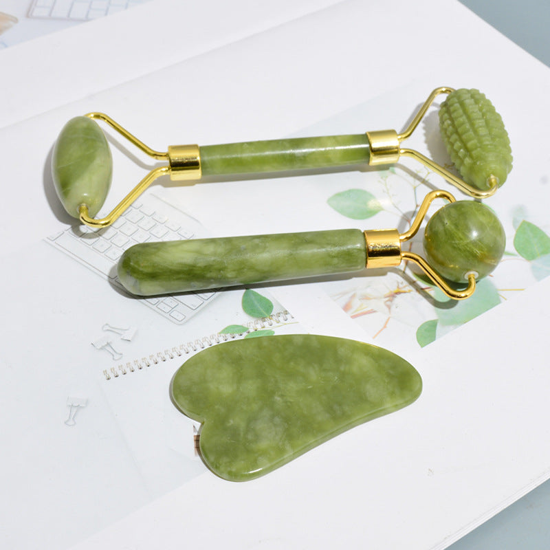 Massage Roller With Three Sets Of Facial Jade Massager-8d01d81968d470015cf24a1bd3d135e8