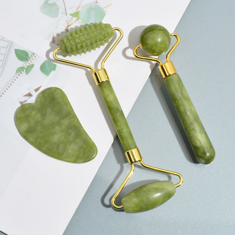 Massage Roller With Three Sets Of Facial Jade Massager-90028de05bb3aa9f04c5e2d900eb38f2