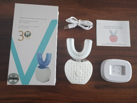 360 Degrees Intelligent Automatic Electric  Toothbrush Waterproof U Type Tooth Brush Whitening Blue Light USB Charging-2d8e23d653f9e59e45d07ce668942e55