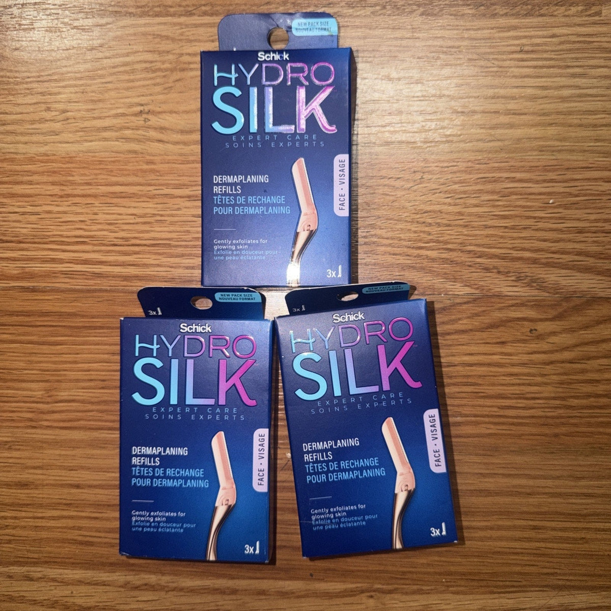Schick Hydro Silk Dermaplaning Wand Razor Refills — 3 Boxes (9 Blades Total)-Schick Hydro Silk Dermaplaning Wand Razor Refills — 3 Boxes (9 Blades Total)