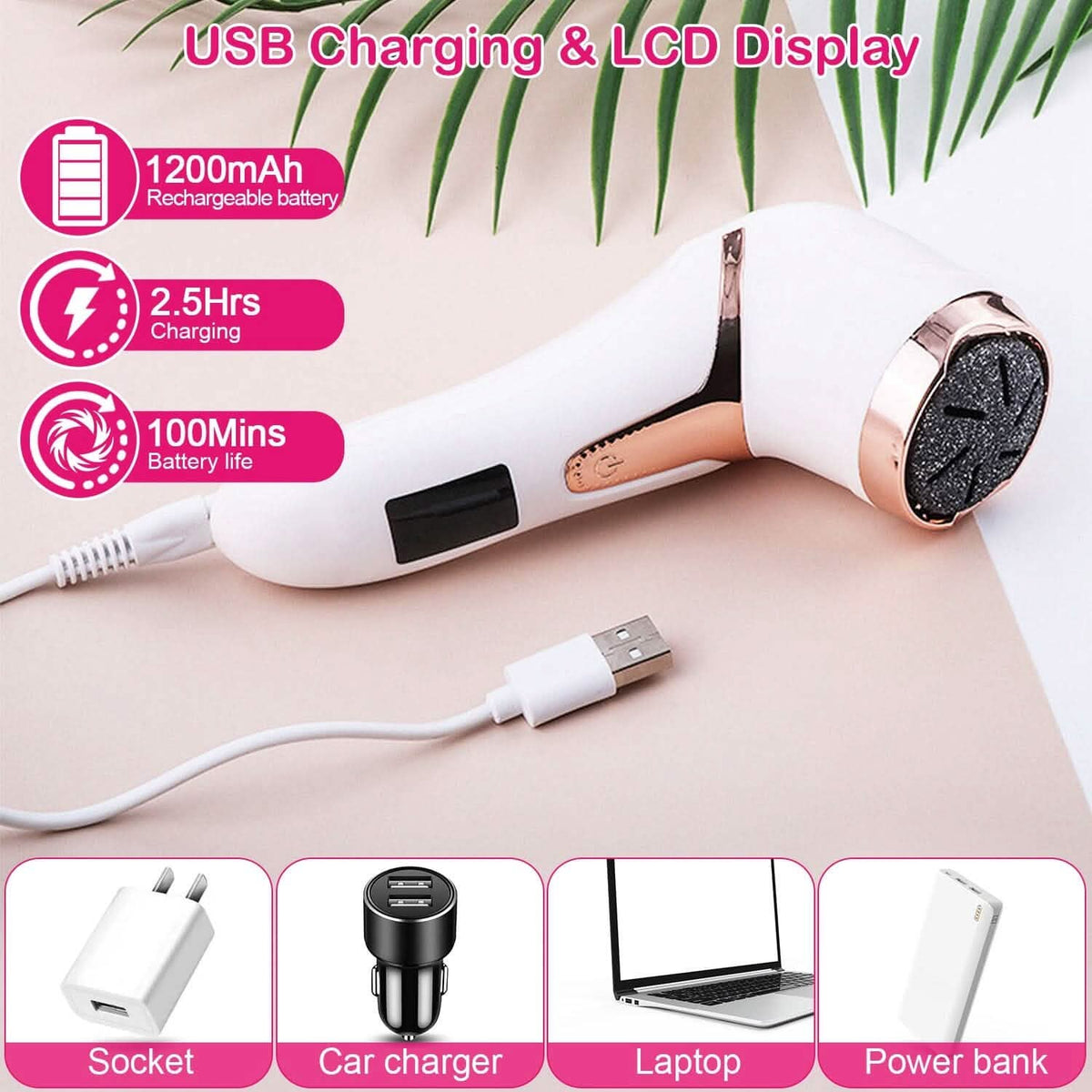 17-Pieces Set: Electric Foot Callus Remover with Vacuum Foot Grinder Rechargeable-17-Pieces Set: Electric Foot Callus Remover with Vacuum Foot Grinder Rechargeable