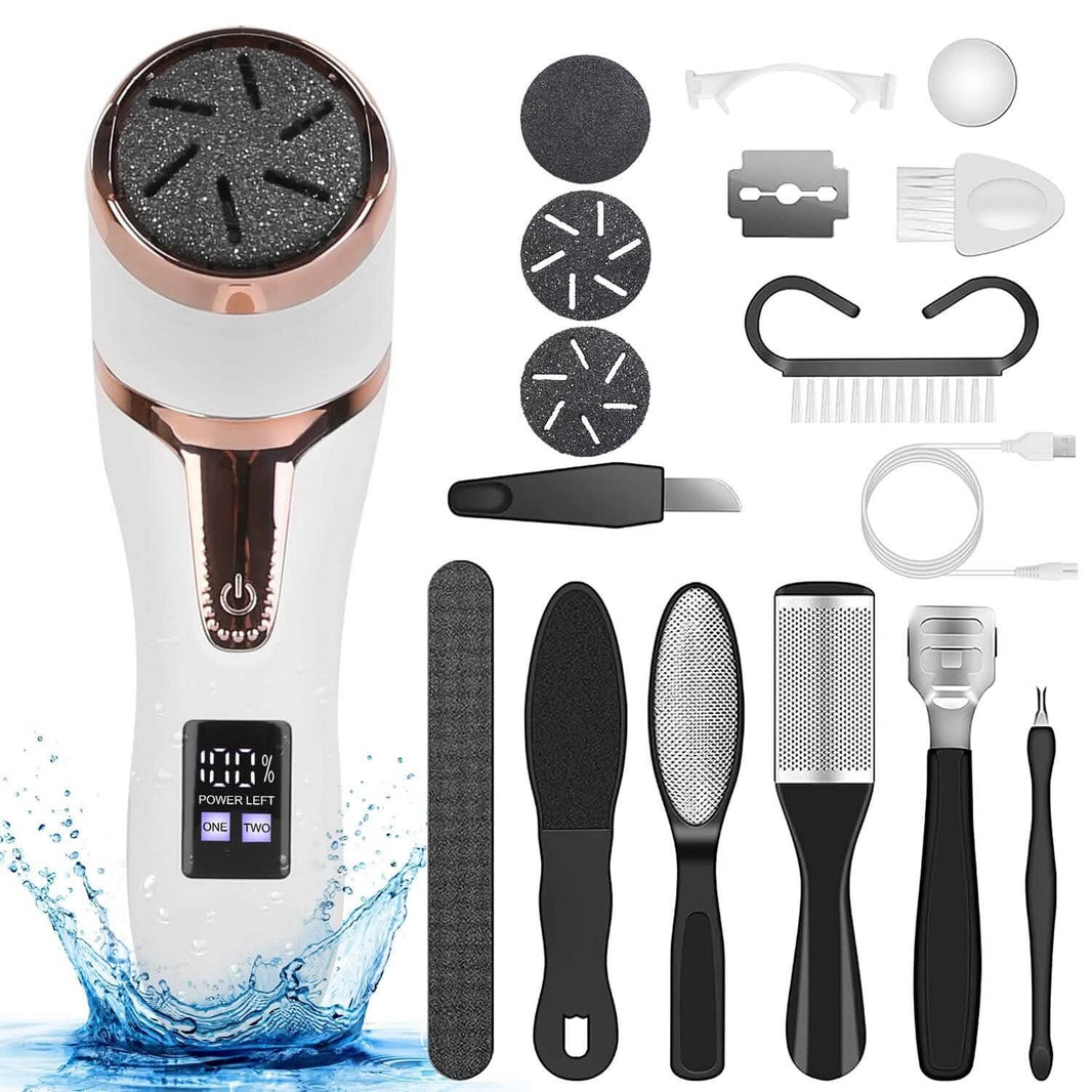 17-Pieces Set: Electric Foot Callus Remover with Vacuum Foot Grinder Rechargeable-17-Pieces Set: Electric Foot Callus Remover with Vacuum Foot Grinder Rechargeable
