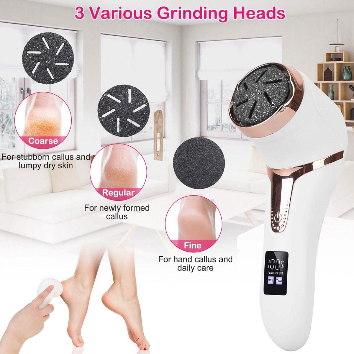 17-Pieces Set: Electric Foot Callus Remover with Vacuum Foot Grinder Rechargeable-17-Pieces Set: Electric Foot Callus Remover with Vacuum Foot Grinder Rechargeable
