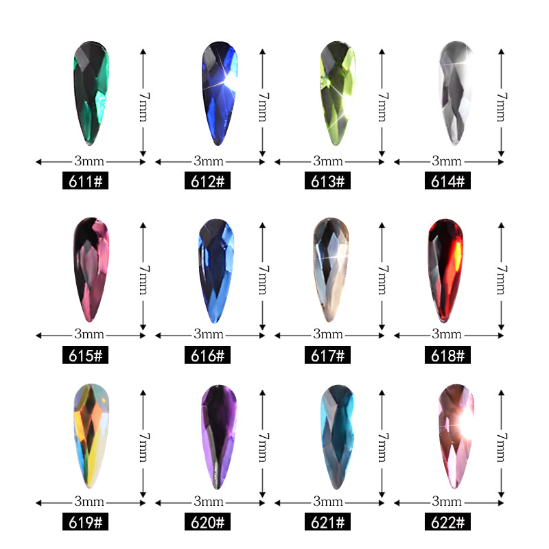 10Pcs 3D Nail Art Rhinestones Long Water Drop Shaped Glitter Nail Art Decorations Accessoires Nail Supplies-542c90cc144ea197b4d3654325ee7432