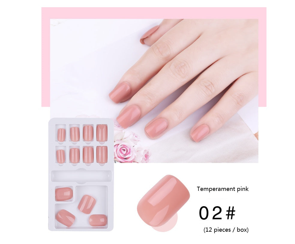 Wear nails pure color nail art fake nail patches-7b5d5c797c218fe657c38224d197e7ba