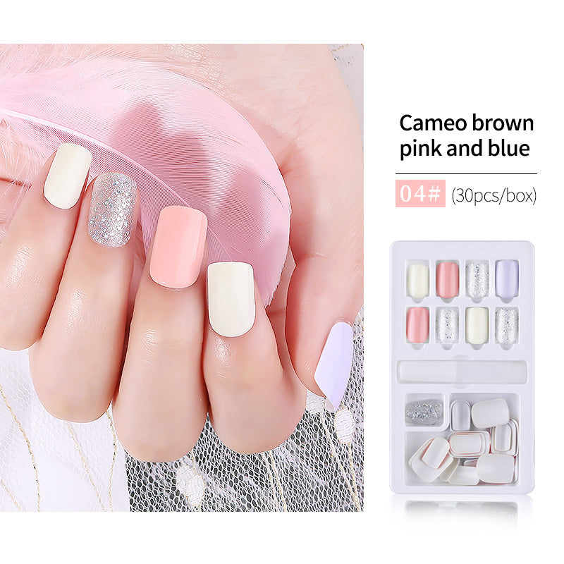 30pcs Detachable False Nail Artificial Tips Set Full Cover for Short Decoration-5d69c6108c12f035eeb78fcca8bd506b
