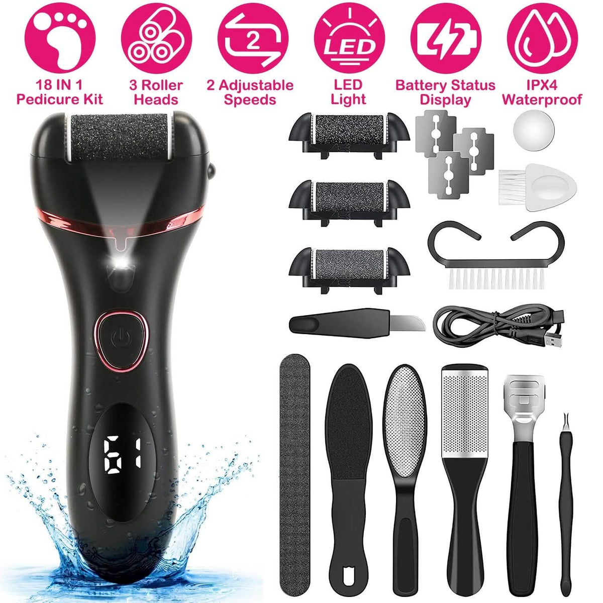18-in-1 Electric Foot Callus Remover Tool-18-in-1 Electric Foot Callus Remover Tool