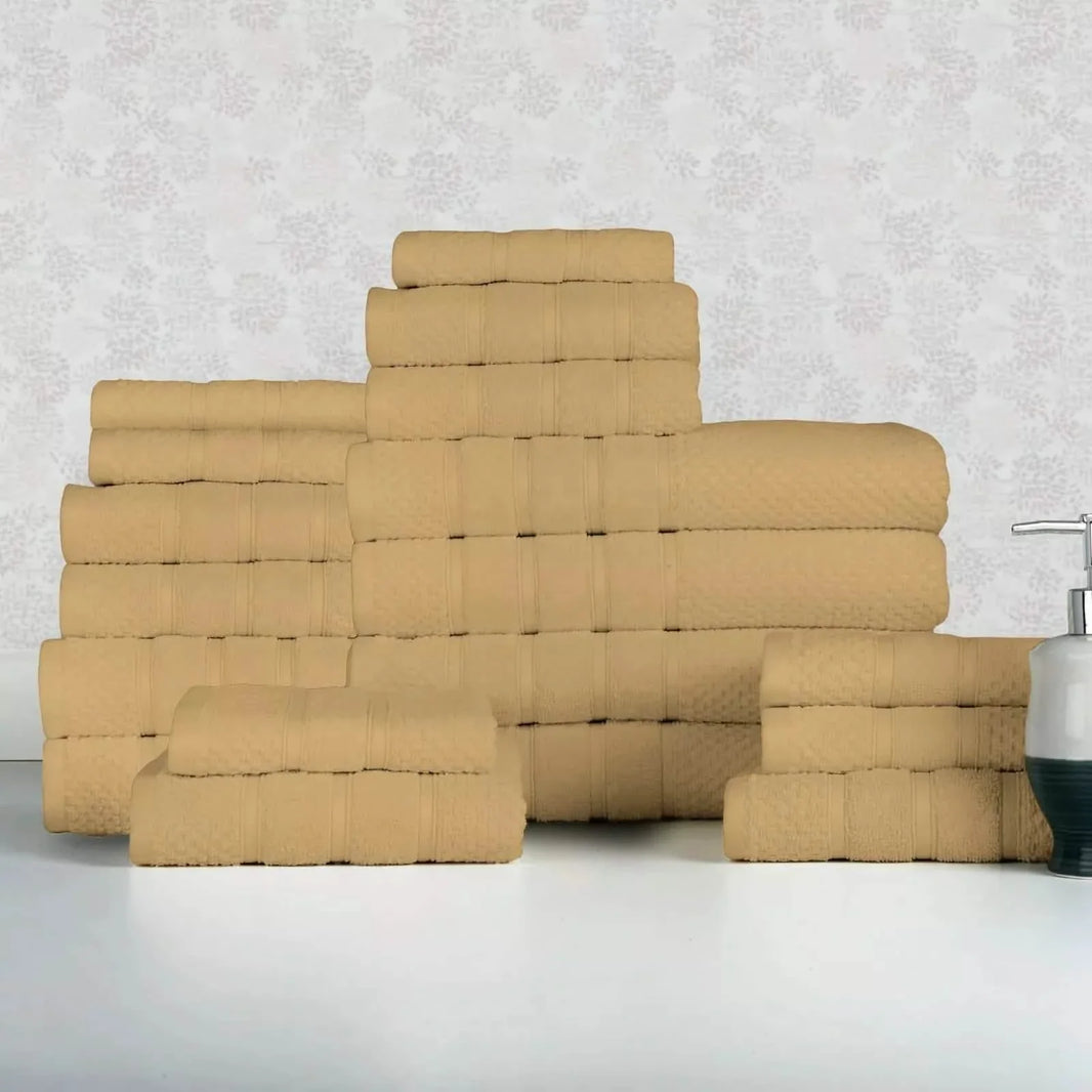 18-Piece Set: Bibb Home `Egyptian Cotton Towel Set-18-Piece Set: Bibb Home `Egyptian Cotton Towel Set