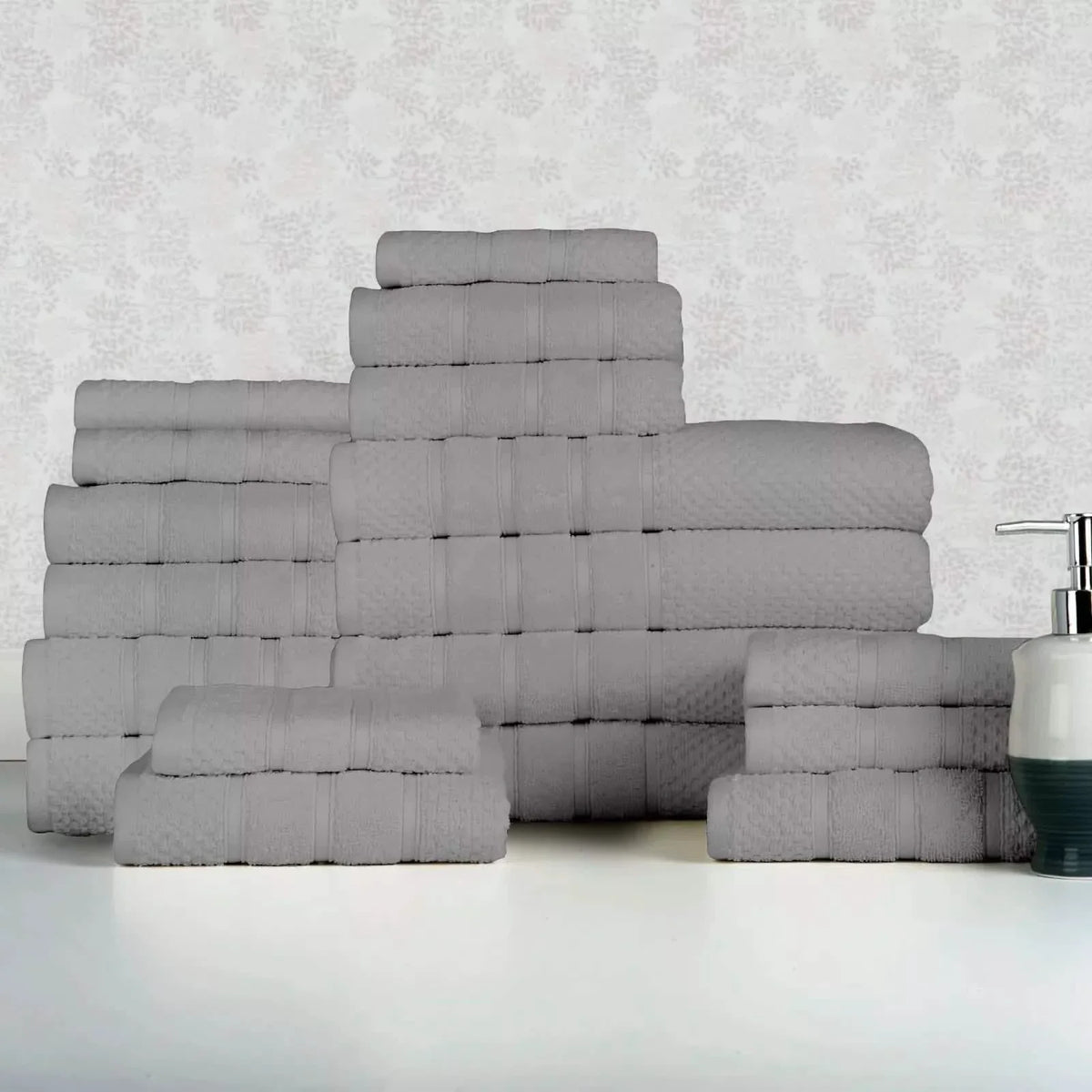18-Piece Set: Bibb Home `Egyptian Cotton Towel Set-18-Piece Set: Bibb Home `Egyptian Cotton Towel Set