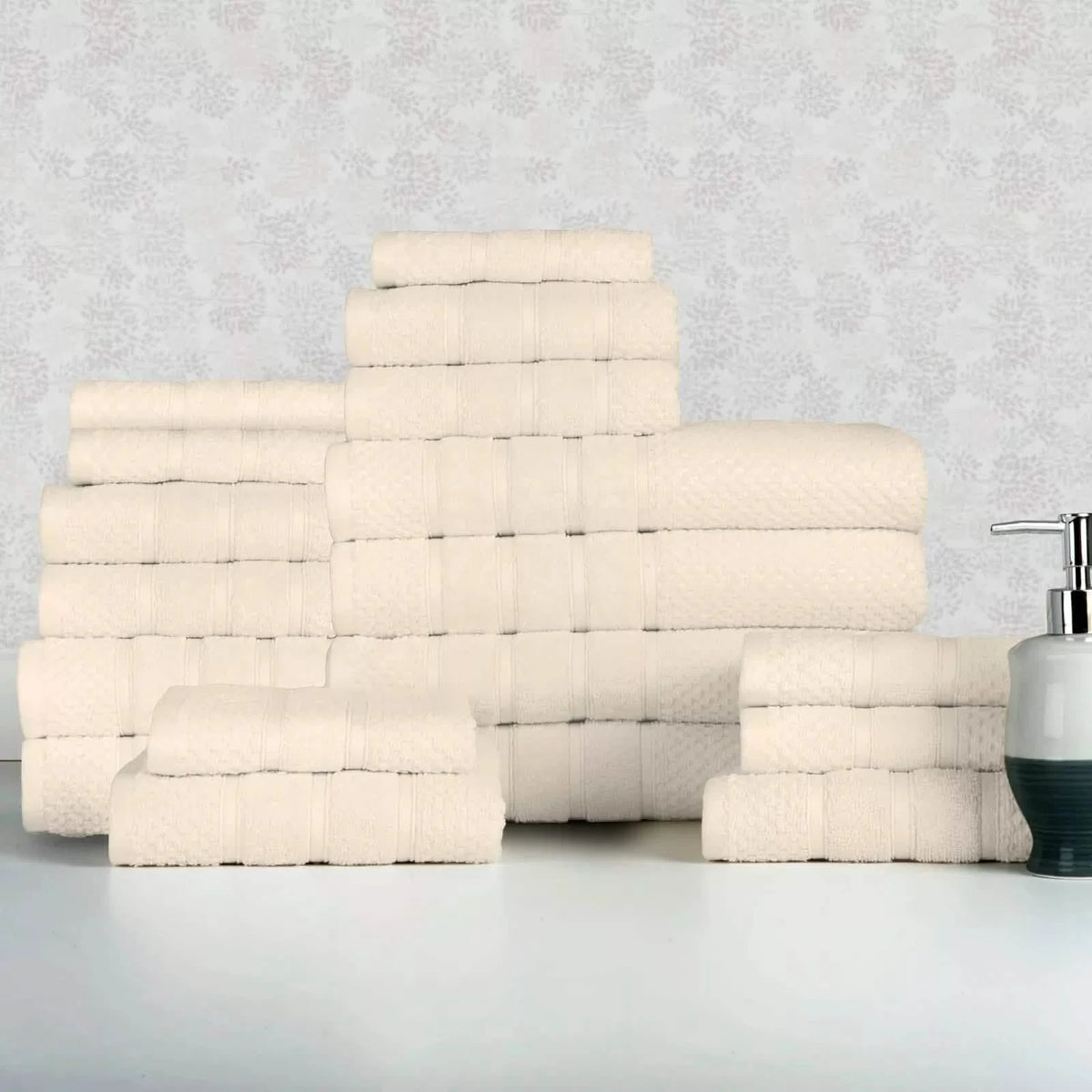18-Piece Set: Bibb Home `Egyptian Cotton Towel Set-18-Piece Set: Bibb Home `Egyptian Cotton Towel Set