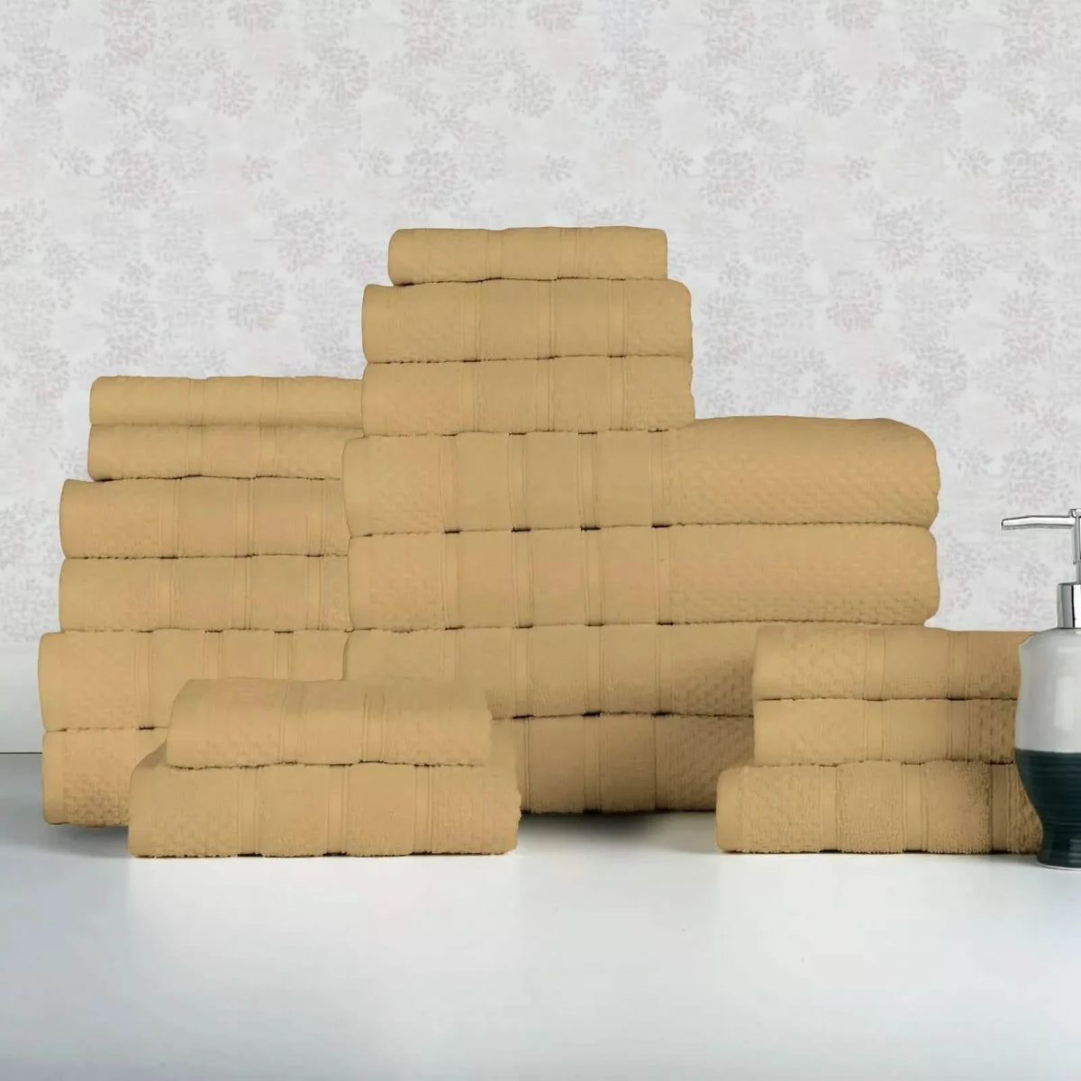 18-Piece Set: Bibb Home `Egyptian Cotton Towel Set-18-Piece Set: Bibb Home `Egyptian Cotton Towel Set