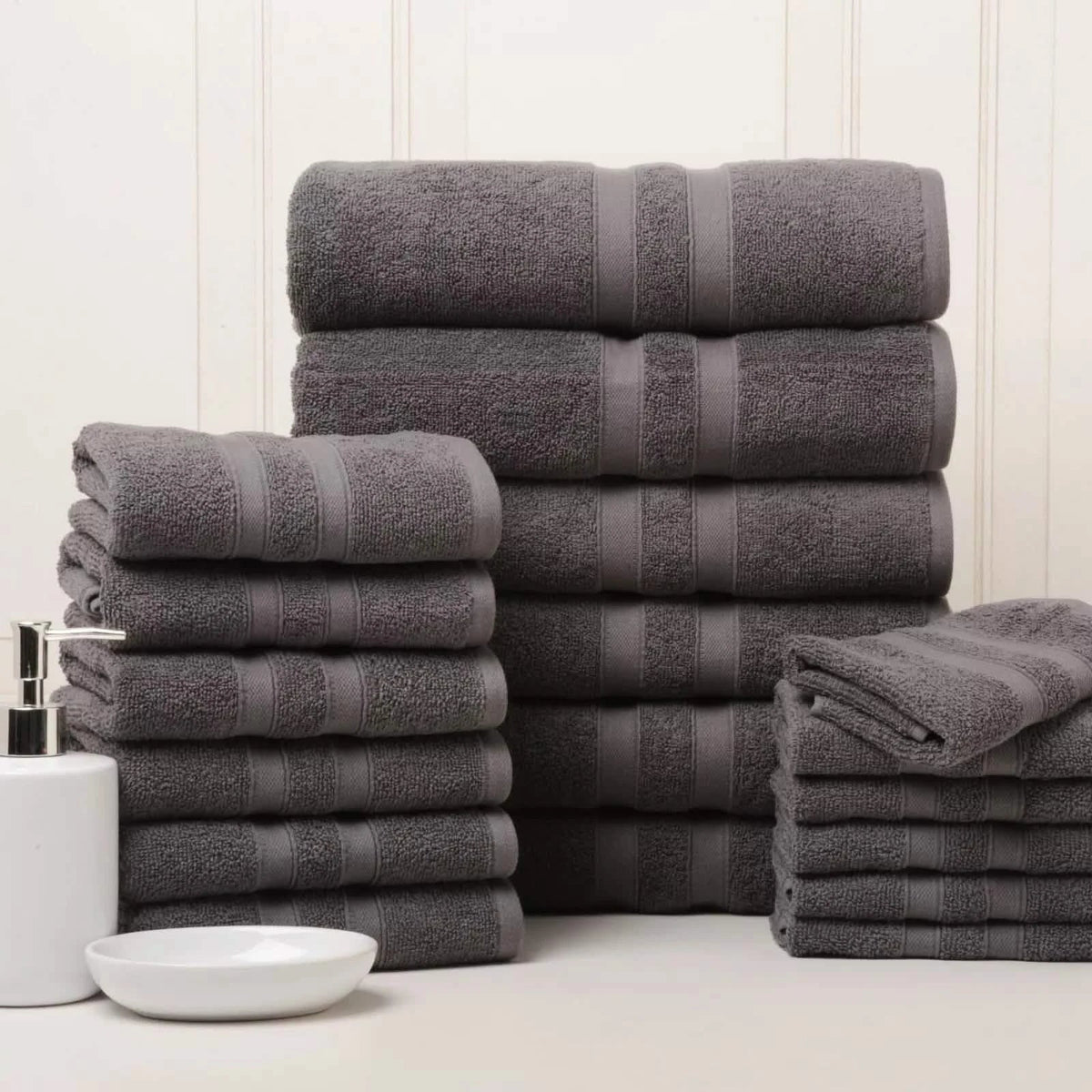 18-Piece Set: Bibb Home `Egyptian Cotton Towel Set-18-Piece Set: Bibb Home `Egyptian Cotton Towel Set