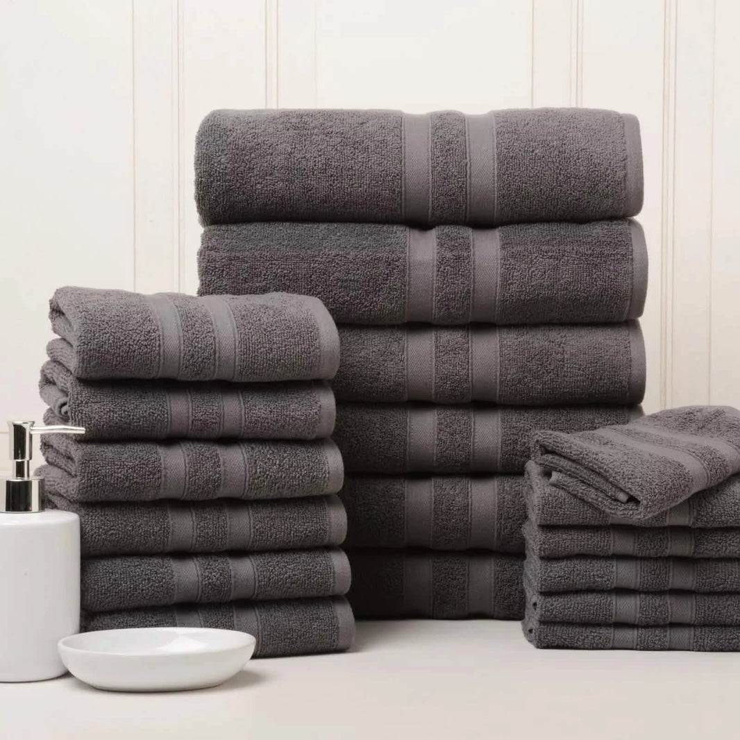 18-Piece Set: Bibb Home `Egyptian Cotton Towel Set-18-Piece Set: Bibb Home `Egyptian Cotton Towel Set