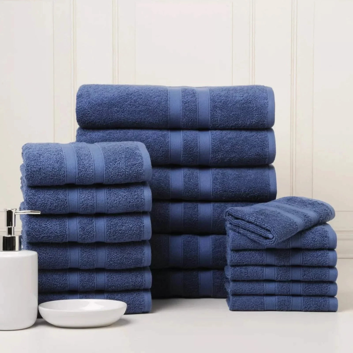 18-Piece Set: Bibb Home `Egyptian Cotton Towel Set-18-Piece Set: Bibb Home `Egyptian Cotton Towel Set