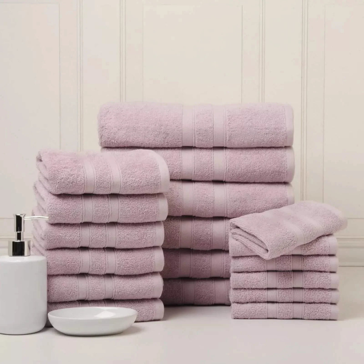 18-Piece Set: Bibb Home `Egyptian Cotton Towel Set-18-Piece Set: Bibb Home `Egyptian Cotton Towel Set