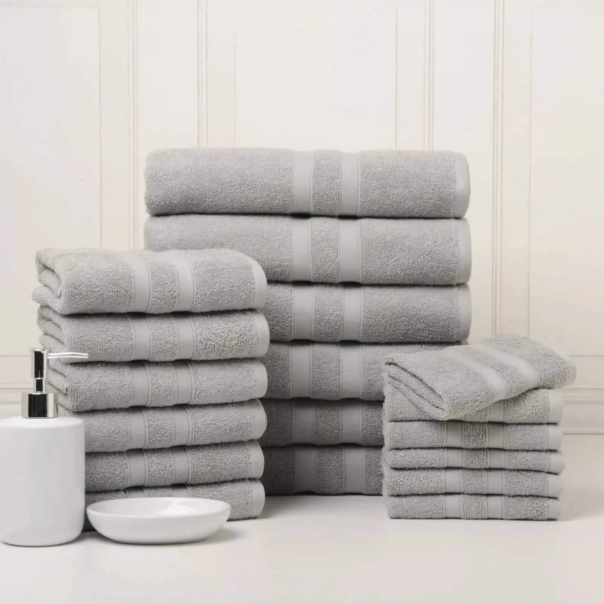 18-Piece Set: Bibb Home `Egyptian Cotton Towel Set-18-Piece Set: Bibb Home `Egyptian Cotton Towel Set