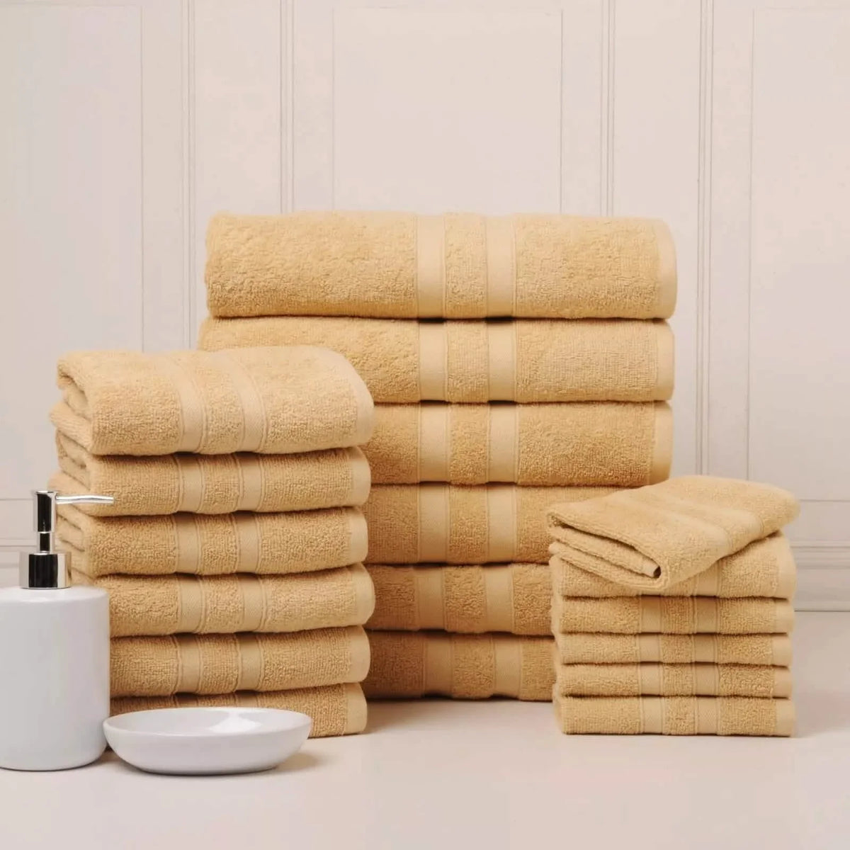 18-Piece Set: Bibb Home `Egyptian Cotton Towel Set-18-Piece Set: Bibb Home `Egyptian Cotton Towel Set