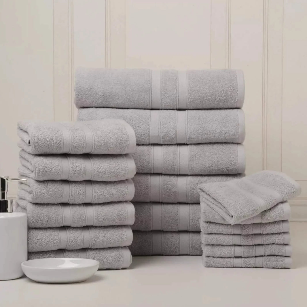 18-Piece Set: Bibb Home `Egyptian Cotton Towel Set-18-Piece Set: Bibb Home `Egyptian Cotton Towel Set