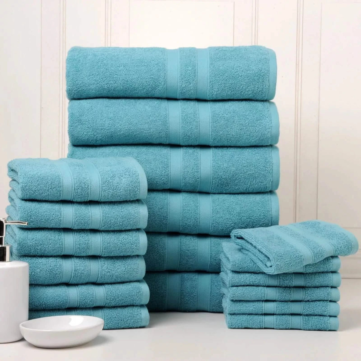 18-Piece Set: Bibb Home `Egyptian Cotton Towel Set-18-Piece Set: Bibb Home `Egyptian Cotton Towel Set