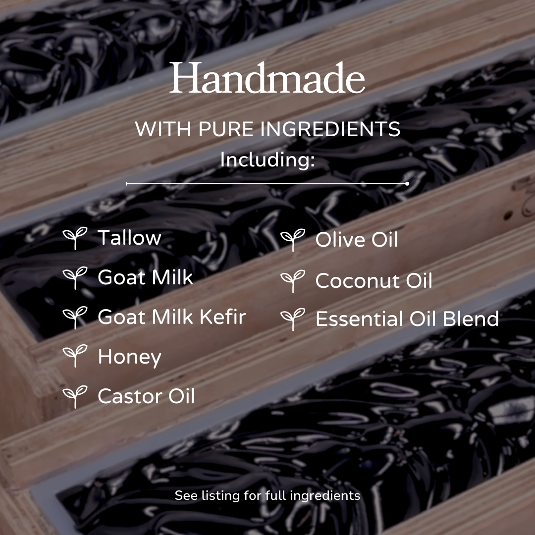 Clarifying Charcoal Bar Handmade Tallow and Goat Milk Soap Bar-Clarifying Charcoal Bar Handmade Tallow and Goat Milk Soap Bar