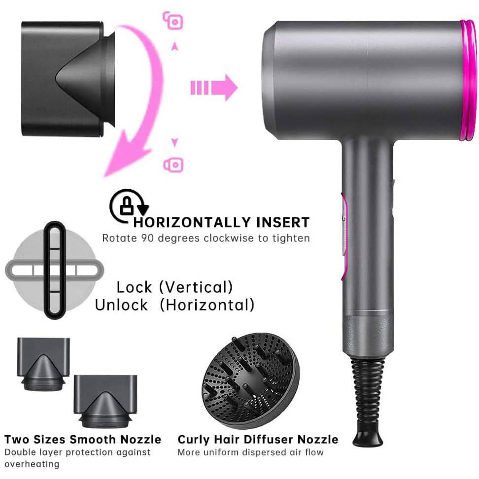1800W Professional Hair Dryer with Diffuser Ionic Conditioning-1800W Professional Hair Dryer with Diffuser Ionic Conditioning