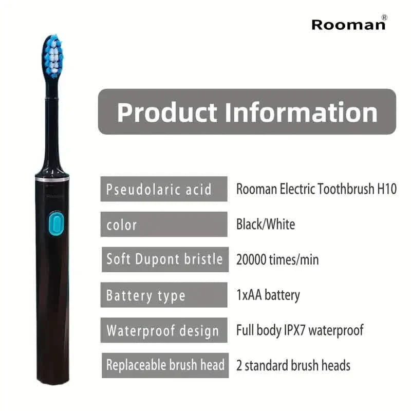 Sonic Electric Toothbrush – 6 Brush Heads, 3 Modes, AA Battery, IPX7 Waterproof-Sonic Electric Toothbrush – 6 Brush Heads, 3 Modes, AA Battery, IPX7 Waterproof
