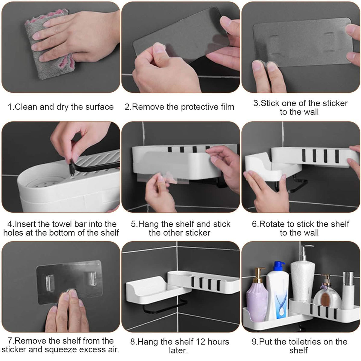 180° Rotatable Bathroom Corner Caddy Shelf-180° Rotatable Bathroom Corner Caddy Shelf