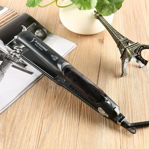 Steam Function Flat Iron Tourmaline Ceramic Vapor Professional Hair Straightener with Argan Oil Infusion Straightening Irons-91939ba74c531e5ed5426b3728e5cc43