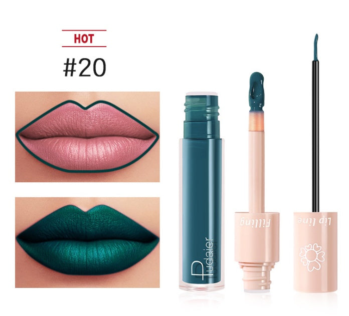Pudaier Dual Lipstick Lip Gloss Liquid Lipstick-525fb117d7c9871925c4f0268c90c9fa