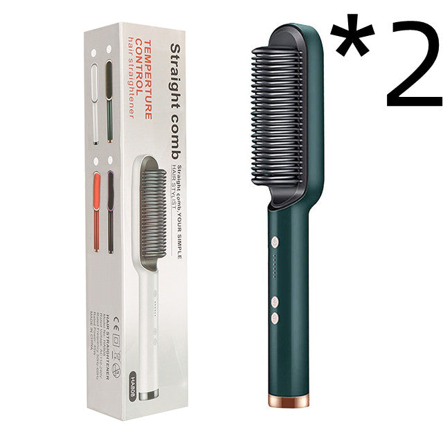 New 2 In 1 Hair Straightener Hot Comb Negative Ion Curling Tong Dual-purpose Electric Hair Brush-c28f6106ea9f8c28b938a698c52ea59a