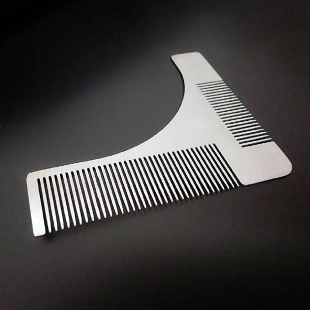 Beard Styling Template Grooming Tool Beard Brush Stainless Steel-5c228cd039b7850765dbae6375d4ea9