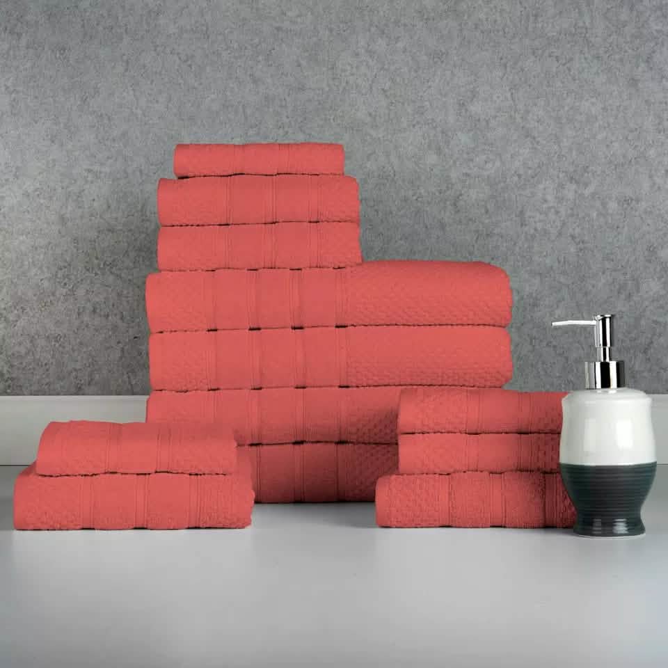 12-Piece: Bibb Home Egyptian Cotton Towel Set-12-Piece: Bibb Home Egyptian Cotton Towel Set