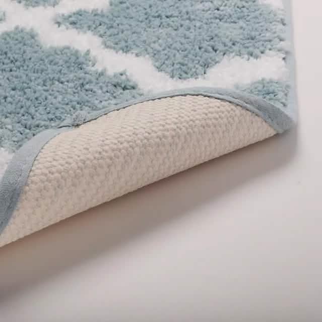 Bibb Home 1-2 Pack Trellis Micro Shag Bath Rugs 17" X 24"-Bibb Home 1-2 Pack Trellis Micro Shag Bath Rugs 17" X 24"