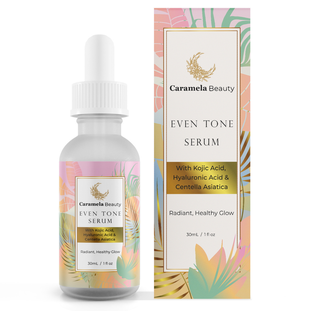 Caramela Beauty Even Tone Serum for Brightening Dark Spots & Hyperpigmentation with Kojic Acid, Hyaluronic Acid & Centella Asiatica-Caramela Beauty Even Tone Serum for Brightening Dark Spots & Hyperpigmentation with Kojic Acid, Hyaluronic Acid & Centella Asiatica