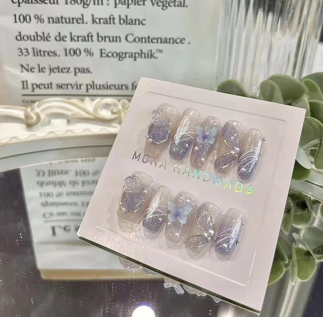 Purely Hand-wearing Bridal Fake Nails-c4a22658adba6d8c4404bafef7861d7d