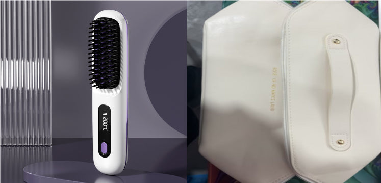 2 In 1 Straight Hair Comb Wireless Hair Straightener Brush Hair Fast Heating Portable Hot Curler USB Charging-586226a3303524137d60ad0d32eab000