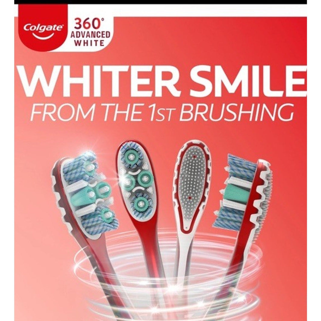 Colgate 360 Optic White Advanced Whitening Toothbrush, 2 Count-Colgate 360 Optic White Advanced Whitening Toothbrush, 2 Count