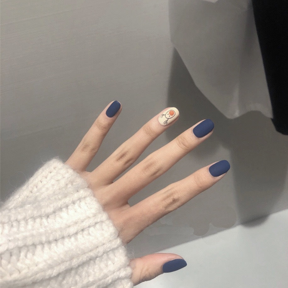 Ashionable Blue And Graffiti Pattern Wearable Fake Nails-54adbf516ec0d63227b57eabe5c0a6c4