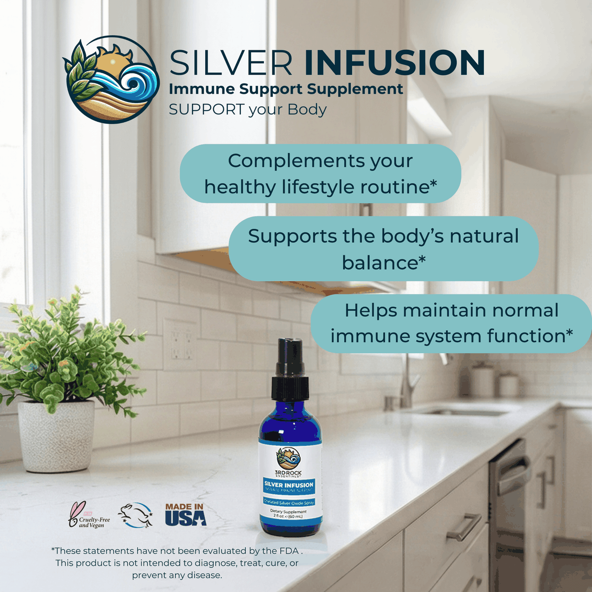 Silver Infusion 150 PPM Chelated Silver Oxide Supplement - 2 oz. Spray-Silver Infusion 150 PPM Chelated Silver Oxide Supplement - 2 oz. Spray
