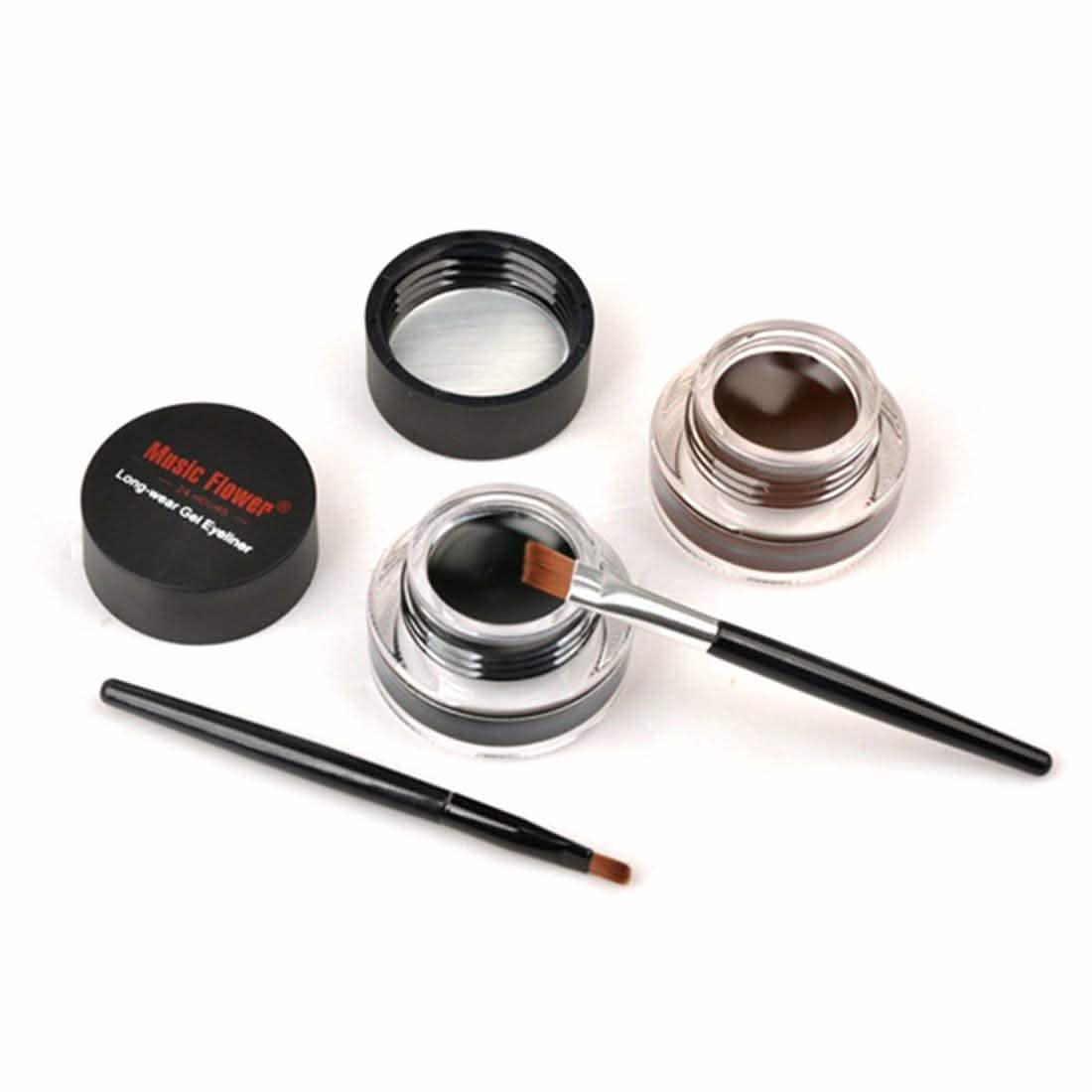 2-in-1 Black and Brown Gel Eyeliner Set-2-in-1 Black and Brown Gel Eyeliner Set