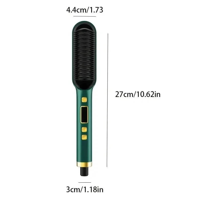 2-in-1 Electric Hair Straightener Brush Curling Comb-2-in-1 Electric Hair Straightener Brush Curling Comb