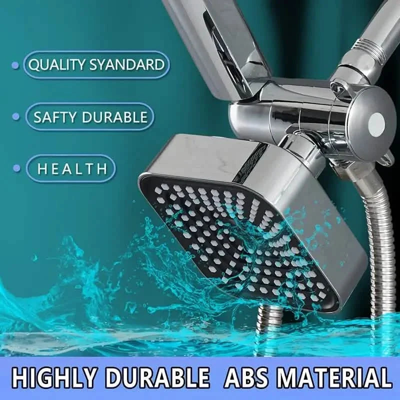 2-in-1 Handheld & Rainfall Shower Head Set with Long Hose and T-Valve-2-in-1 Handheld & Rainfall Shower Head Set with Long Hose and T-Valve