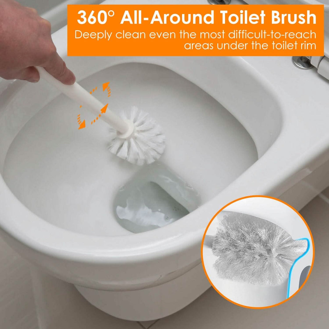 2-in-1 Toilet Plunger and Brush Combo Set with Ventilated Holder-2-in-1 Toilet Plunger and Brush Combo Set with Ventilated Holder