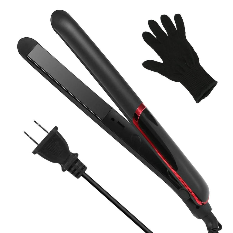 2-in-1 Twist Hair Straightener Ceramic Plate Hair Curler with Temperature Adjust LCD Display
