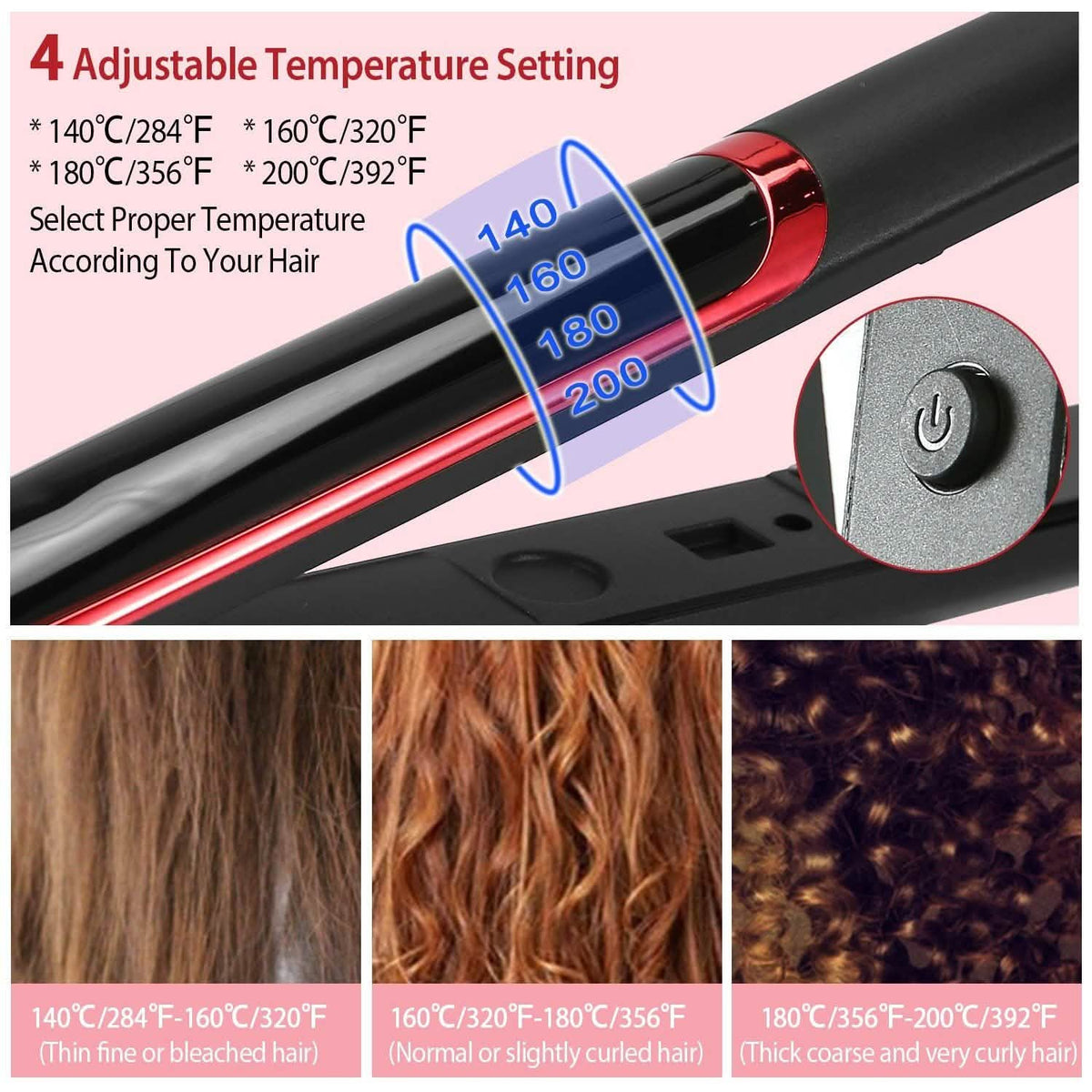 2-in-1 Twist Hair Straightener Ceramic Plate Hair Curler with Temperature Adjust LCD Display-2-in-1 Twist Hair Straightener Ceramic Plate Hair Curler with Temperature Adjust LCD Display