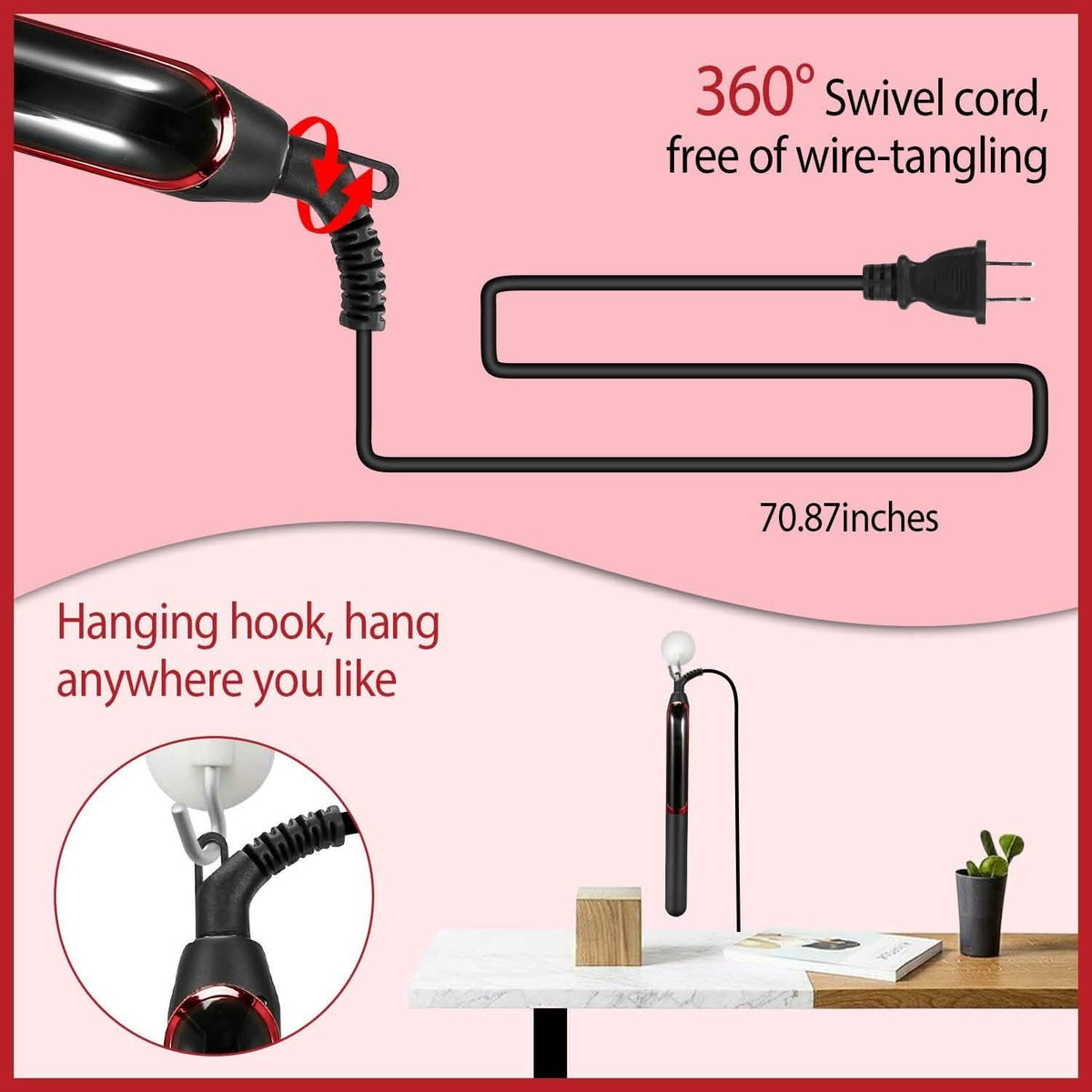 2-in-1 Twist Hair Straightener Ceramic Plate Hair Curler with Temperature Adjust LCD Display-2-in-1 Twist Hair Straightener Ceramic Plate Hair Curler with Temperature Adjust LCD Display
