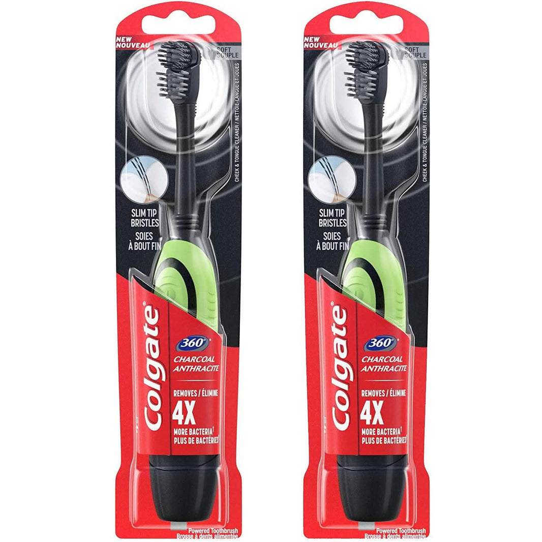 2-Pack: Colgate 360 Battery Powered Charcoal Toothbrush-2-Pack: Colgate 360 Battery Powered Charcoal Toothbrush
