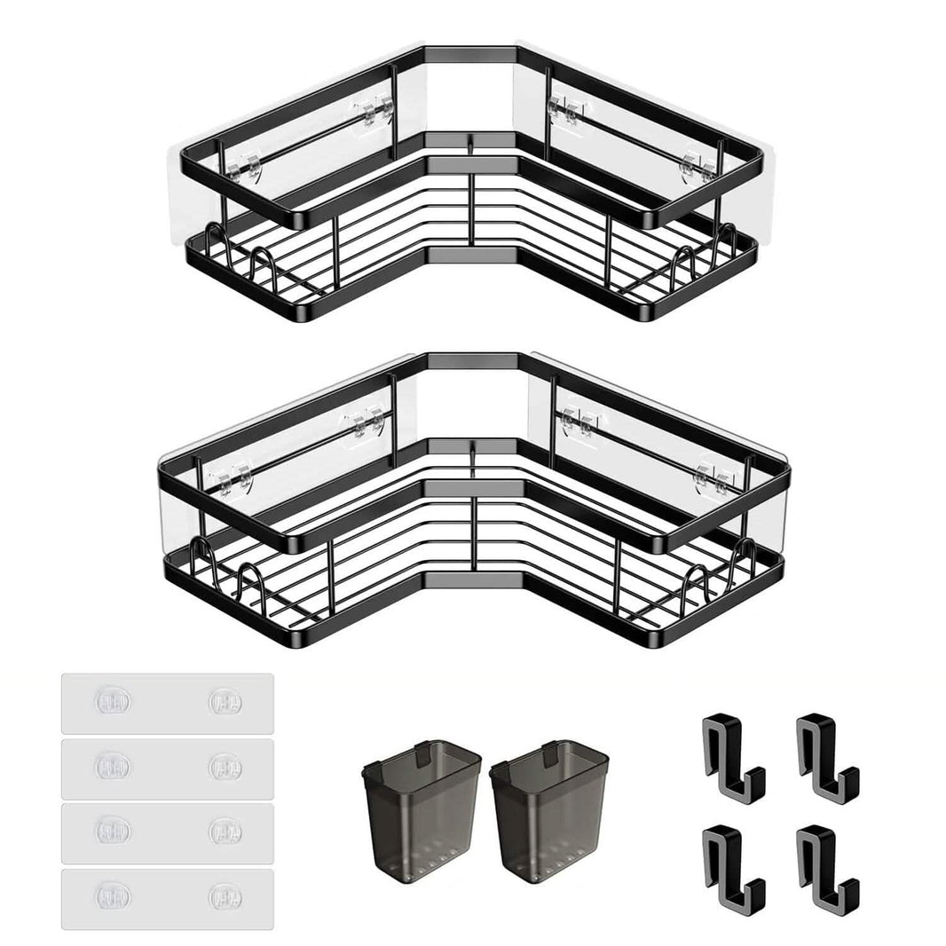 2-Pack: Corner Shower Caddy No Drilling Adhesive Shower Organizer-2-Pack: Corner Shower Caddy No Drilling Adhesive Shower Organizer